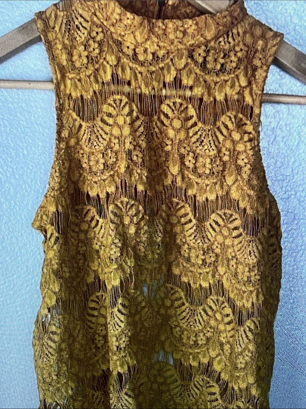Sleeveless Lace Camisole Tank Top - Mustard Gold